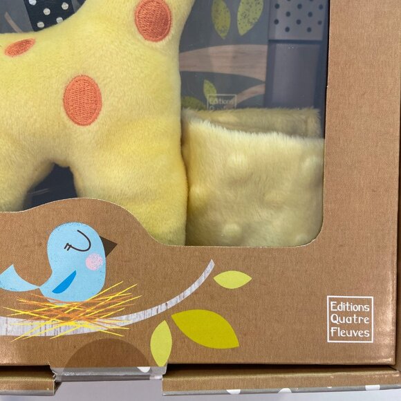 French Baby Storybook Gift Set With Plush Giraffe Rattle & Blanket By Editions Q - Picture 11 of 14